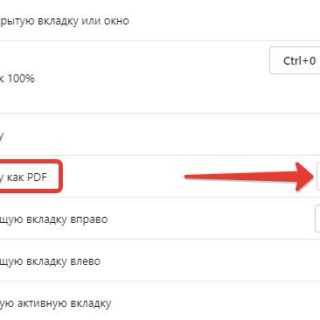 Сохранить страницу как PDF в Opera сочетание клавиш