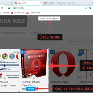 Как сделать скриншот в Опере